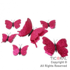 MARIPOSA PARA TORTAS GIBREADO FUCSIA X 6 UNIDADES